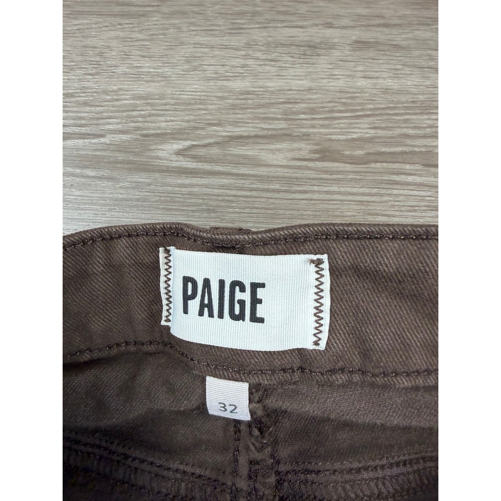 PAIGE Womens Anessa Wide Leg High Rise Jeans Brown 32 - Picture 3 of 11